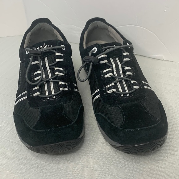 Dansko Helen sneakers in black with white trim - Picture 1 of 9